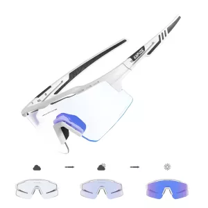 Phototrope-Fahrradbrille - Mountainbike - Weiß-Blau
