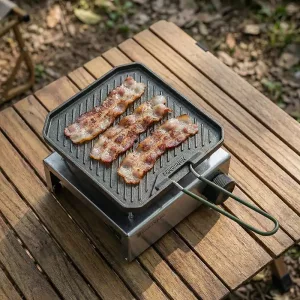 camping pan, camping frying pan, portable pan, outdoor grill pan,